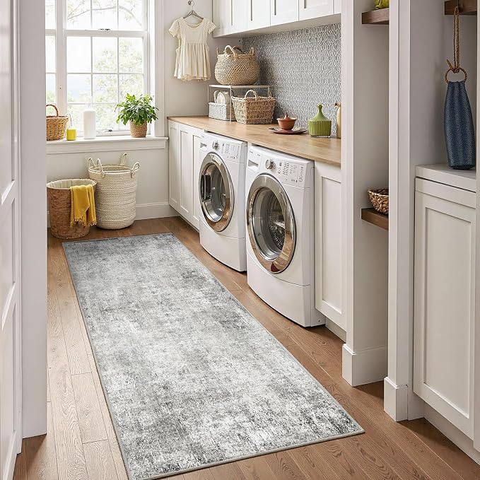 RELEANY Washable Area Rugs 2'x8' Non-Slip Modern Abstract Soft - Image 3