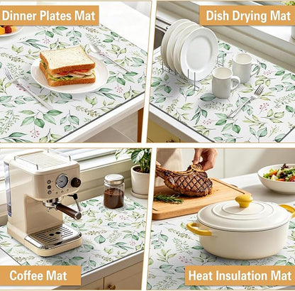 Kitchen Countertop Dish Drying Mat, Super Absorbent Coffee Bar Mat - Image 6
