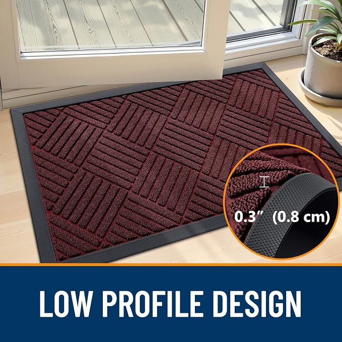 OLANLY Front Door Mat Outside Entrance 29.5x17, Heavy Duty Sturdy Natural - Image 5