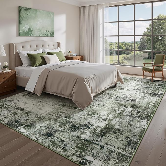 Rugflix 5x7 Area Rugs for Living Room, Washable Large Rug Stain-Resistant Low - Image 2