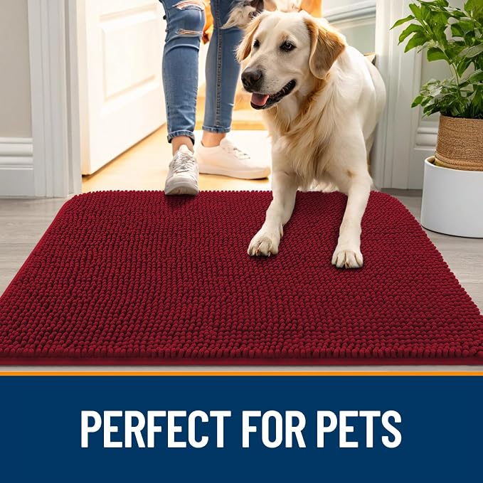 OLANLY Dog Door Mat for Muddy Paws 54x32, Absorbs Moisture and Dirt, Absorbent - Image 6