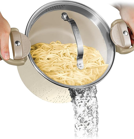 GOTHAM STEEL 5 Qt Ceramic Stock Pot Multipurpose Pasta Pot by GothamSteel
