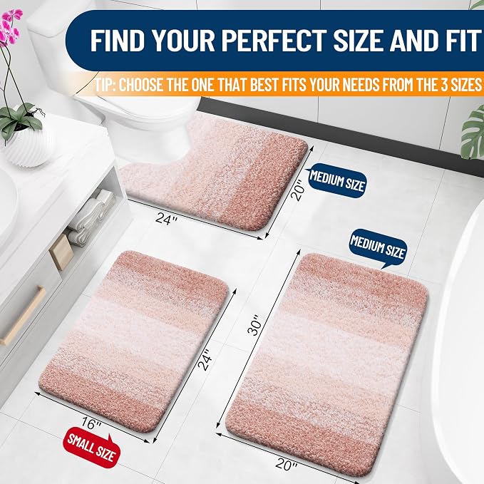 OLANLY Bathroom Runner Rugs Mat 47x17, Extra Soft Absorbent Microfiber Bath Rugs - Image 2