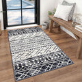 KUTA Boho Moroccan 3x5 Rugs for Entryway, Ultra Soft Distressed Geometric Print by KUTA