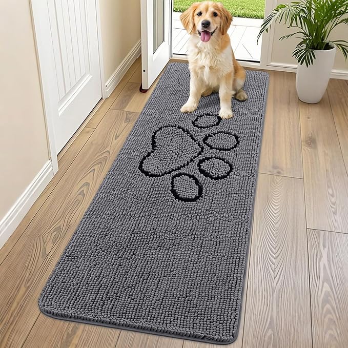Smiry Dog Door Mat for Muddy Paws, Absorbent Dirt Trapper Non Slip Quick Dry by Smiry