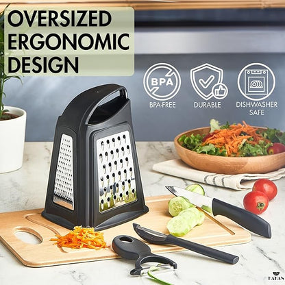 Hakan Grater, Chop and Peel Set | Handheld 3-Sided Grater - Image 5