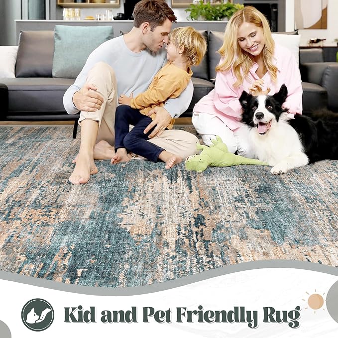 XLUEZ 6x9 Area Rugs for Living Room, Washable Modern Abstract Large Area Rug - Image 3