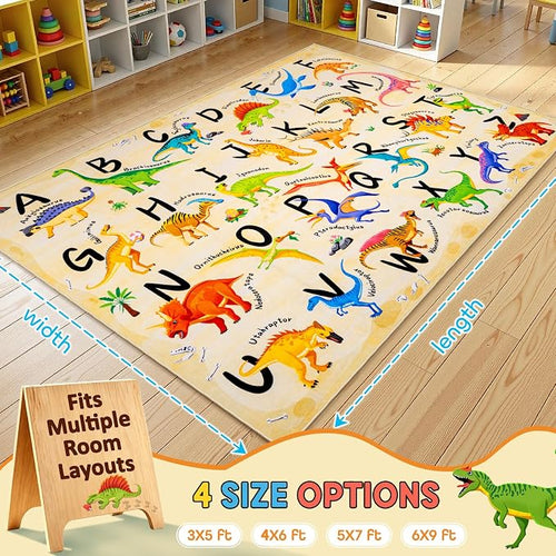 3x5 ABC Classroom Rug for Kids Playroom, Alphabet Rug - Image 2