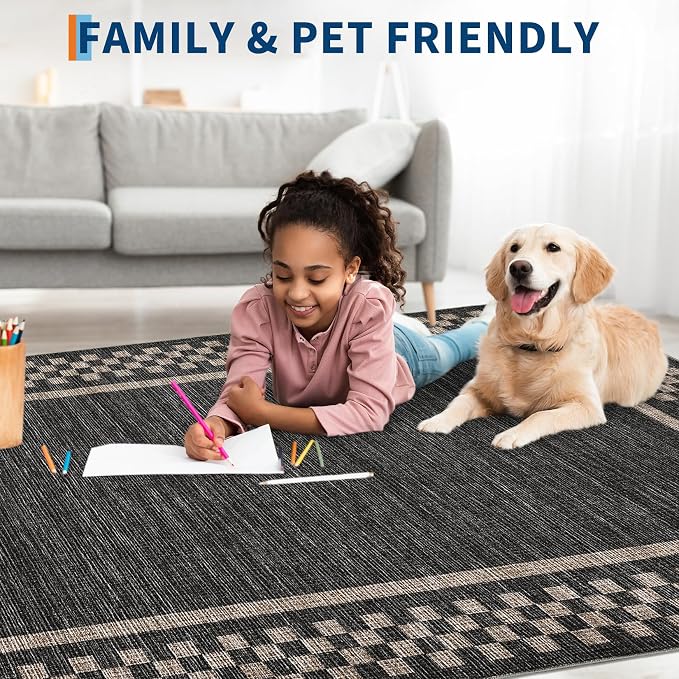 GarveeHome Modern Bordered 9x12 Area Rugs - Image 3