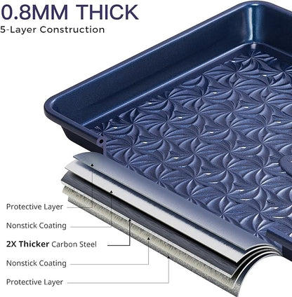 HONGBAKE Nonstick Baking Sheet Pan Set of 3, Cookie Sheets - Image 7