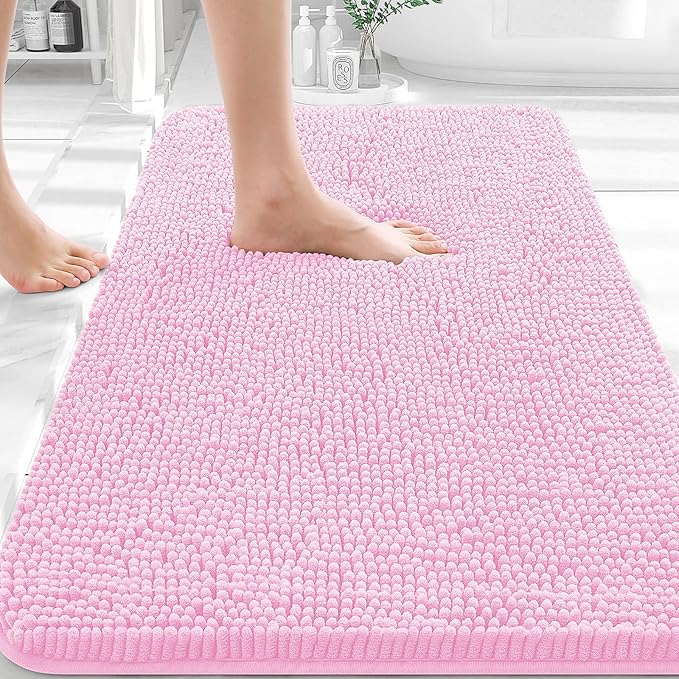 OLANLY Bathroom Rugs 32x20, Extra Soft Absorbent Chenille Bath Rugs, Rubber by OLANLY