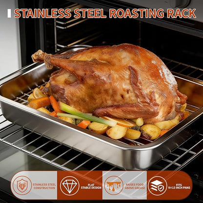Roasting Rack for 9x13 Inch Pan, Stainless Steel Roasting Rack Insert, - Image 2
