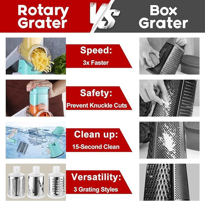 Cheese Grater Hand Crank, Rotary Vegetable Shredder - Image 5