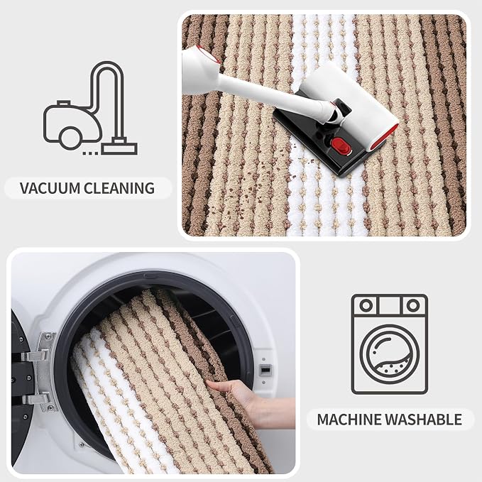 Kitinjoy Indoor Outdoor Door Mat, 59x20 Non-Slip Absorbent Dirt Trapper - Image 5