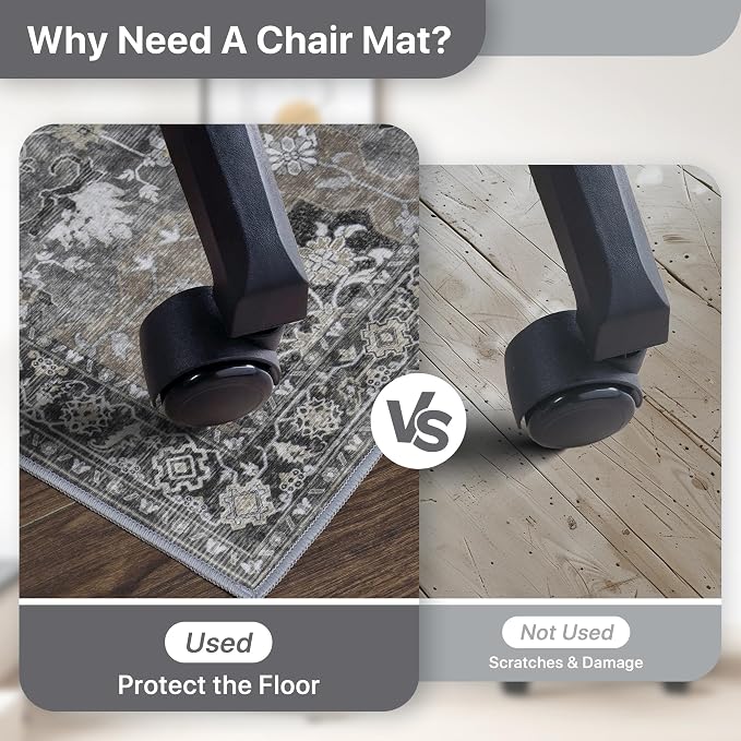 48"x72" Office Chair Mat for Hardwood Tile Floor, Under Desk Carpet Protector - Image 4