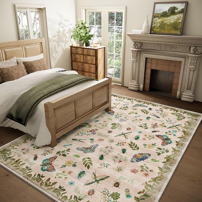 Machine Washable Rugs for Living Room: 9x12 Area Rugs Vintage Rugs Stain - Image 2