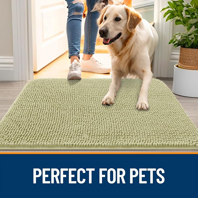 OLANLY Dog Door Mat for Muddy Paws 34x21, Absorbs Moisture and Dirt, Absorbent - Image 6
