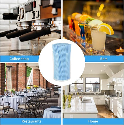 500 Pcs Light Blue Coffee Stir Sticks Set 5x0.12 inch Cocktail Straws Acrylic - Image 4