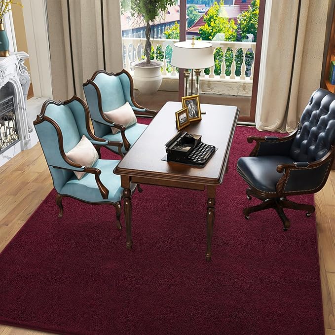Pettop 4x6 ft Burgundy Red Area Rugs - Image 6