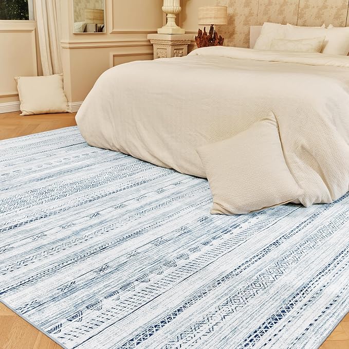 8x10 Area Rugs for Living Room Machine Washable Rug Distressed Indoor Carpet by Tchdio