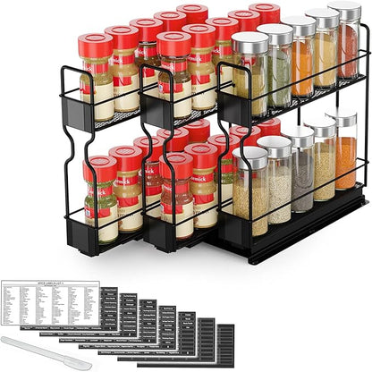 SpaceAid Pull Out Spice Rack Organizer, Heavy Duty Slide Out Seasoning Kitchen by SpaceAid