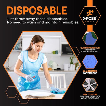 Xpose Safety 3000 Blue Plastic Disposable Aprons - Image 4
