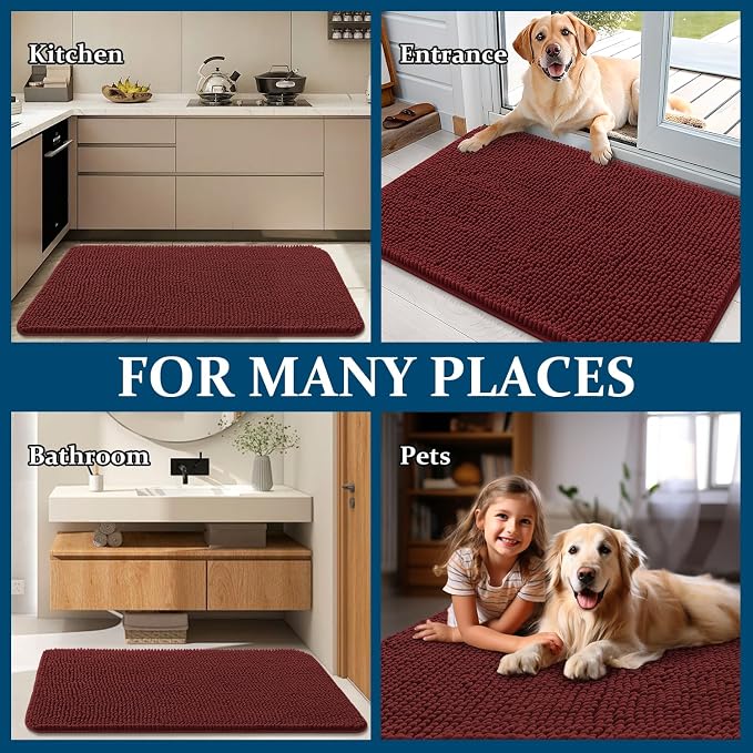 OLANLY Dog Door Mat for Muddy Paws 30x20, Absorbs Moisture and Dirt, Absorbent - Image 8