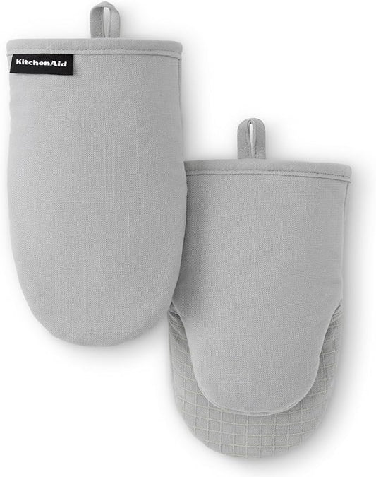 KITCHENAID Gourmet Series Gridlines Mini Oven Mitts 2-Pack Set, Heat Resistant by KitchenAid