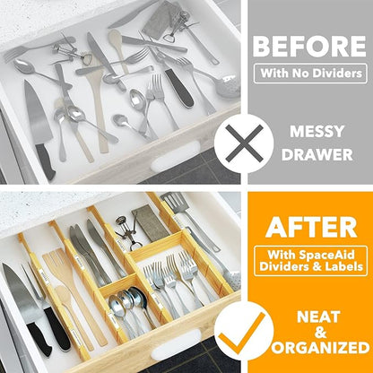 SpaceAid Bamboo Drawer Dividers - Image 3