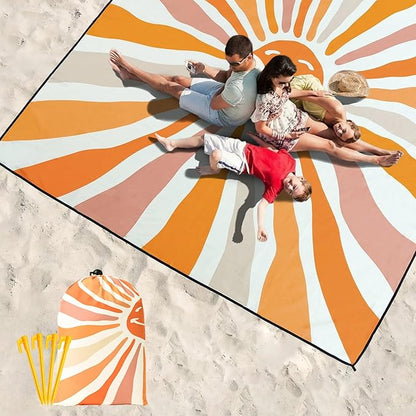 HIHOHO Beach Blanket Waterproof Sandproof Extra Large Beach Mat 79" X - Image 6