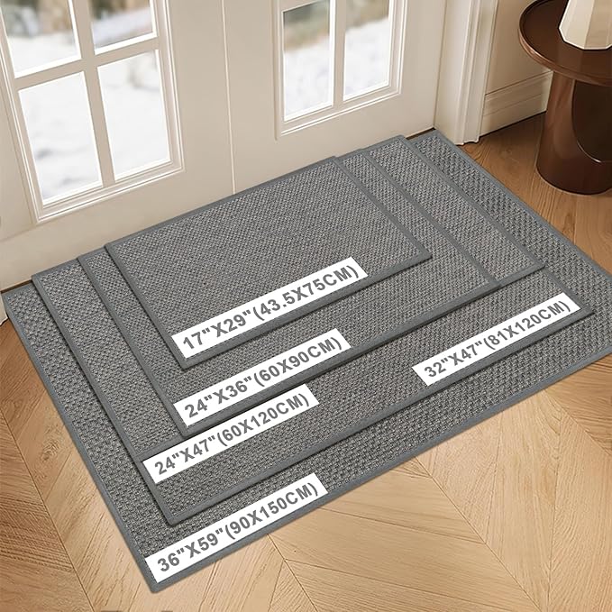 LEKEEPGO Door Mat 17"x29", Non Slip Door Mat Indoor Entrance, Rubber Backing - Image 2