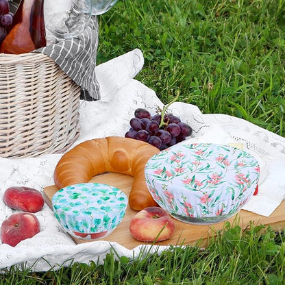 5 Pieces Bowl Covers Reusable, 5 Size Elastic Cloth Bowl Covers - Image 7