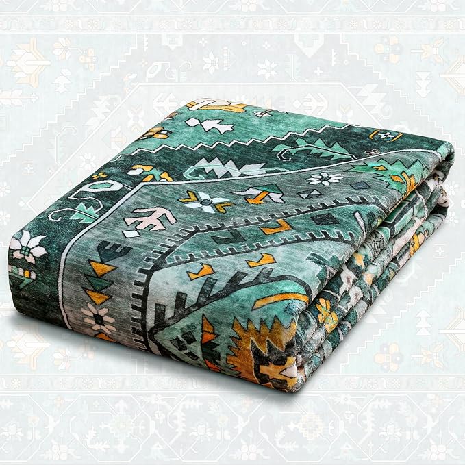 SERISSA 4x6 Boho Bedroom Rug, Washable Non Slip Vintage Teal Area Rugs - Image 8