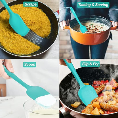 Silicone Spatula Set, High Heat Resistan Rubber Spoon Spatula, Non-Stick - Image 7