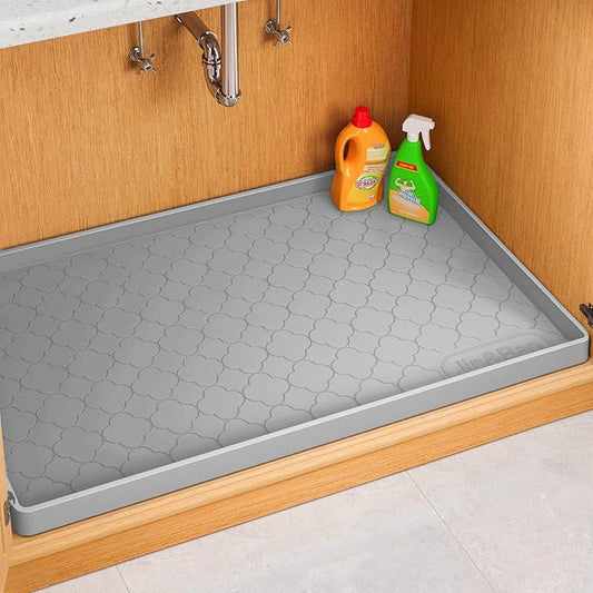 Jin&Bao Waterproof Under Sink Mat 28" x 22", Thick Silicone Mat Cabinet by Jin%26Bao