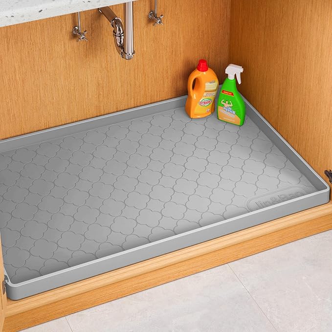 Jin&Bao Waterproof Under Sink Mat 40" x 19", Thick Silicone Mat Cabinet by Jin%26Bao