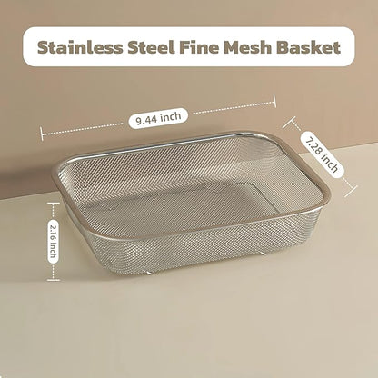 18/8 Stainless Steel Fine Mesh Strainer Basket - Image 2