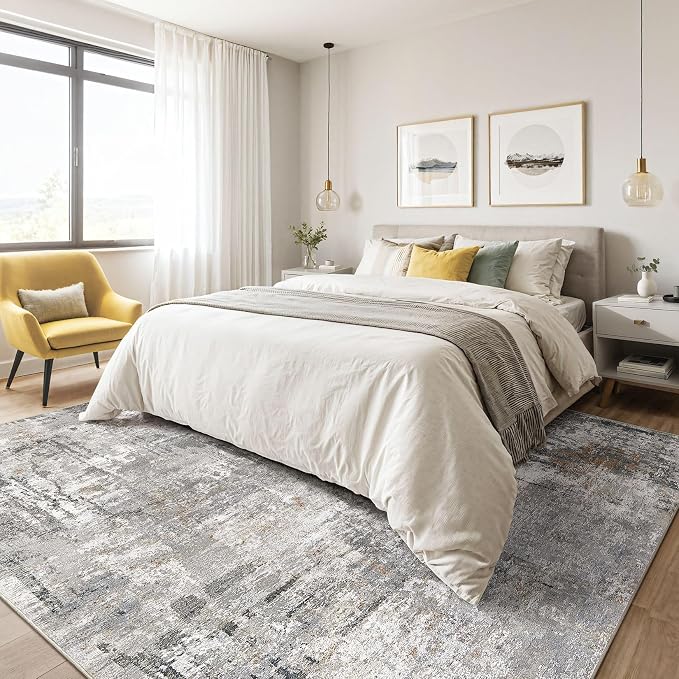 10x12 Area Rug Living Room: Washable Large Abstract Modern Soft Rugs Stain - Image 4