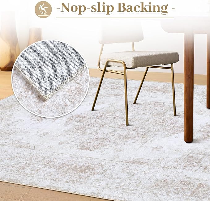 XLUEZ Area Rug 9x12 Living Room Rug, Machine Washable Vintage Distressed - Image 6
