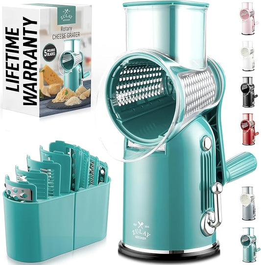 Zulay Kitchen Rotary Cheese Grater 5 Blade Cheese Shredder by ZulayKitchen