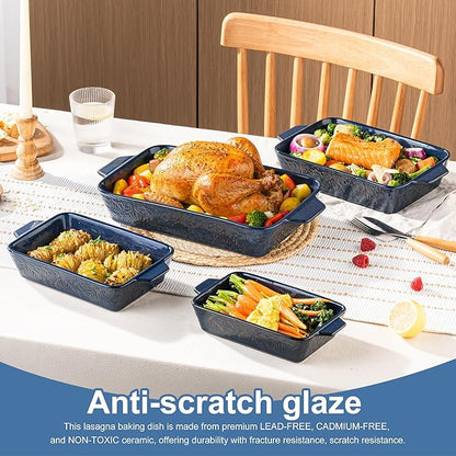 Dafuceramic Casserole Dishes for Oven, Baking Dishes, Ceramic Bakeware Sets of 4 - Image 3