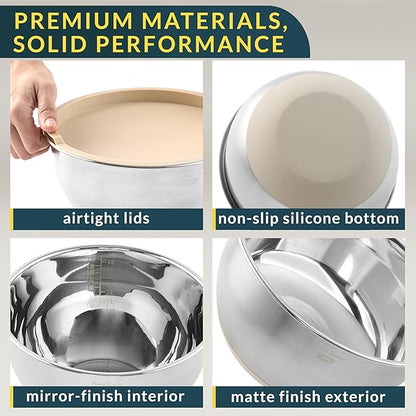 Baker's Signature Stainless Steel Mixing Bowls - Image 3
