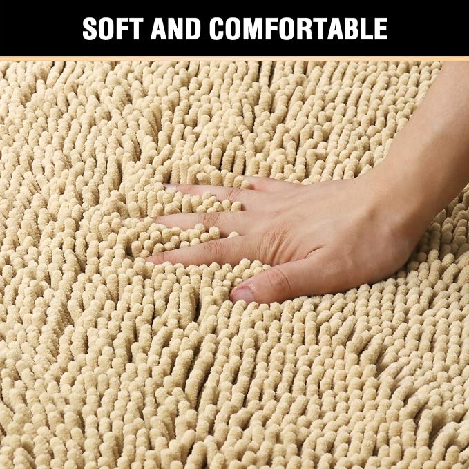 H.VERSAILTEX Microfiber Bath Rugs Chenille Floor Mat Ultra Soft Washable - Image 4