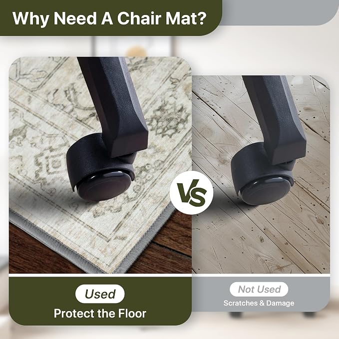 36"x60" Office Chair Mat for Hardwood Tile Floor, Under Desk Carpet Protector - Image 4