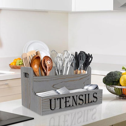 Suli Kitchen Utensils Holder, Wooden Utensil Organizer - Image 6