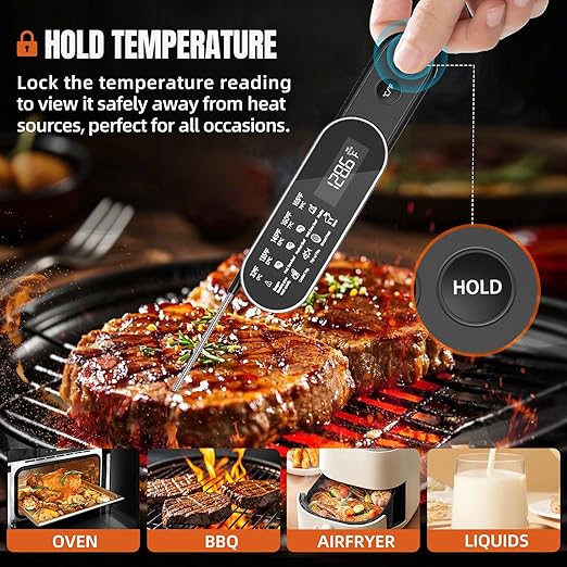 3X Faster 0.5s Instant Read Meat Thermometer, 2025 Rechargeable ±0.5℉ NIST - Image 6