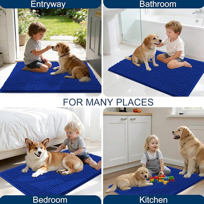 OLANLY Dog Door Mat for Muddy Paws 24x16, Ultra Absorbent Chenille Mud Doormat - Image 8