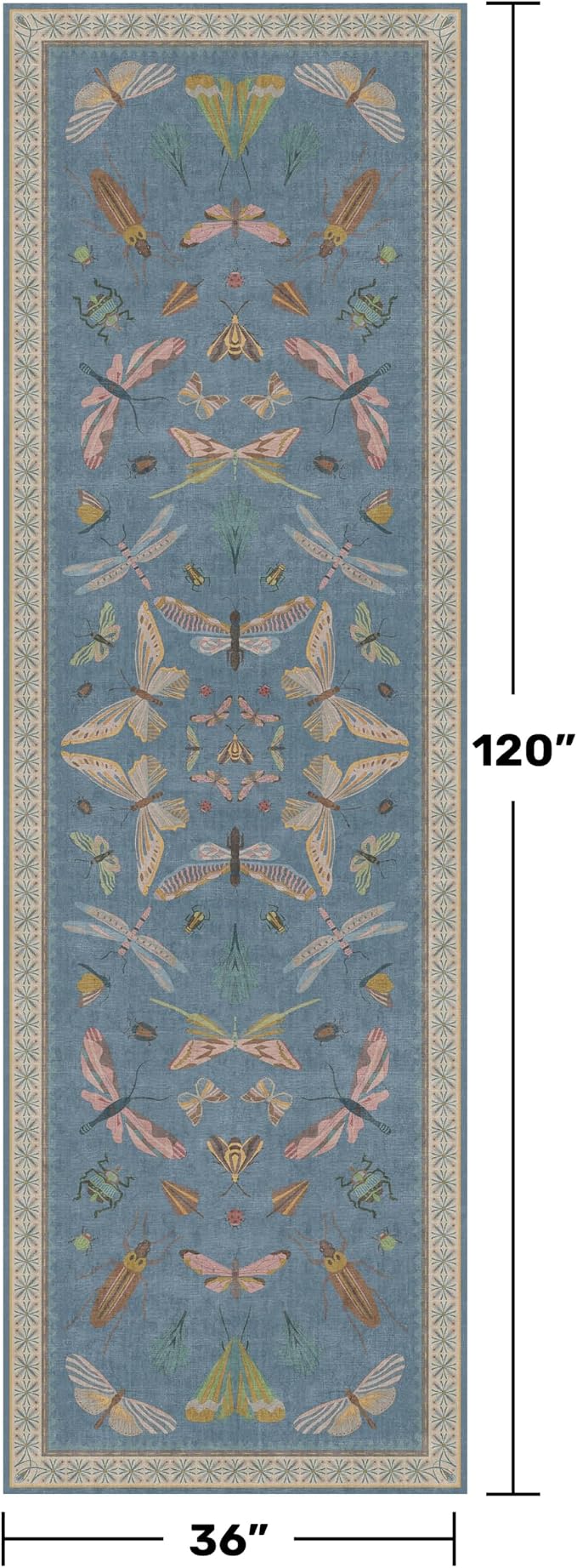 Colorful Vintage Runner Rug 3x10, Washable Carpet - Image 2