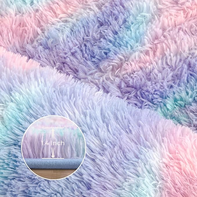 Litanika 4x6 Fluffy Shag Faux Fur Area Rug - Image 5