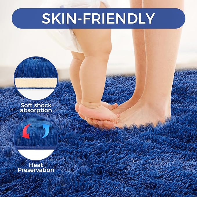 Ultra Soft Rug for Living Room, 3X5 Fluffy Shag Area Rug for Bedroom, Modern - Image 4